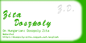 zita doszpoly business card